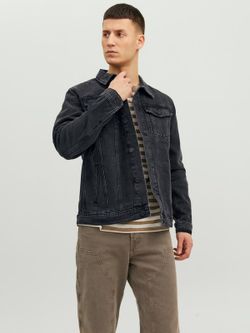 Cazadora tejana envejecida Jack & Jones Black Denim