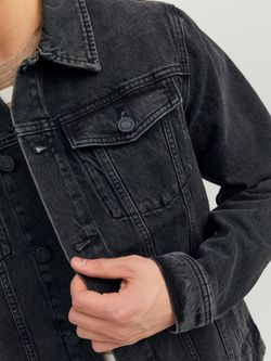 Cazadora tejana envejecida Jack & Jones Black Denim