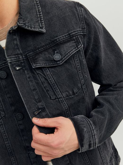 Cazadora tejana envejecida Jack & Jones Black Denim