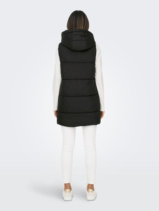 Chaleco 3/4 alcochado con capucha Only Black