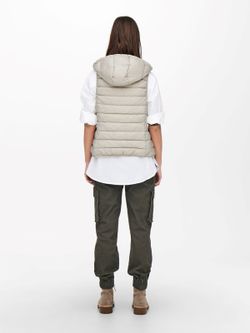 Chaleco alcochado con capucha Only Pumice Stone