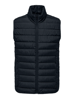 Chaleco alcochado con cremallera Only & Sons Black