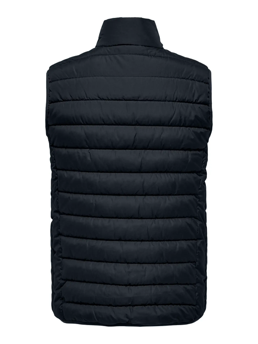 Chaleco alcochado con cremallera Only & Sons Black