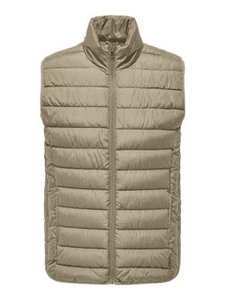 Chaleco alcochado con cremallera Only & Sons Desert Taupe