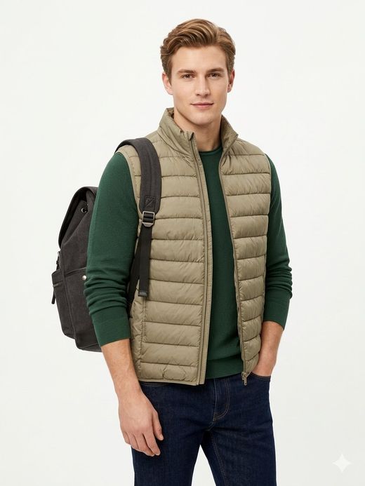 Chaleco alcochado con cremallera Only & Sons Desert Taupe