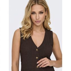 Chaleco con botones de cuello V Only Chocolate