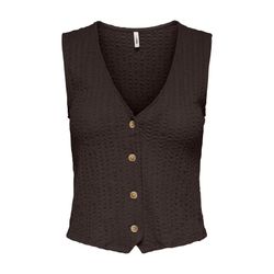 Chaleco con botones de cuello V Only Chocolate