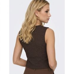 Chaleco con botones de cuello V Only Chocolate
