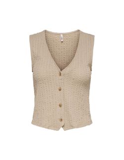 Chaleco con botones de cuello V Only Humus