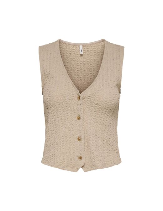 Chaleco con botones de cuello V Only Humus