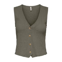 Chaleco con botones de cuello V Only Olive Night