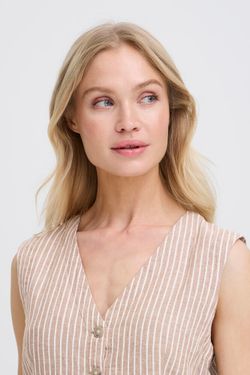 Chaleco con botones de rayas B.Young Sand