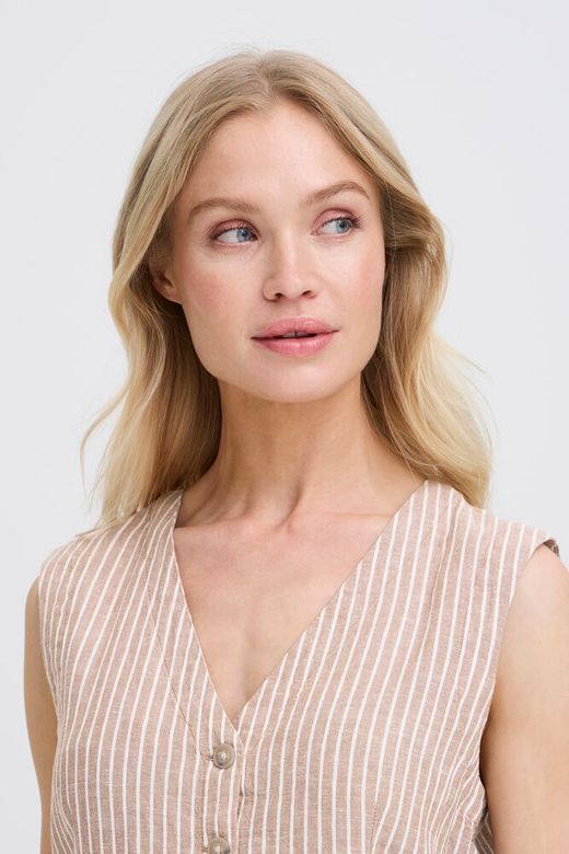 Chaleco con botones de rayas B.Young Sand