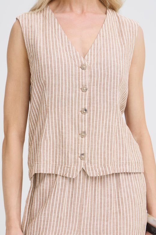 Chaleco con botones de rayas B.Young Sand