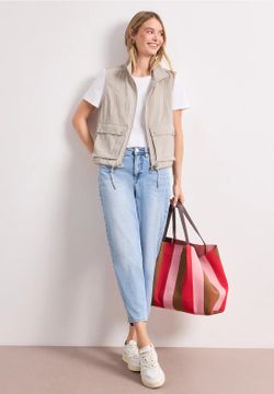 Chaleco con cremallera & bolsillos Street One Sand