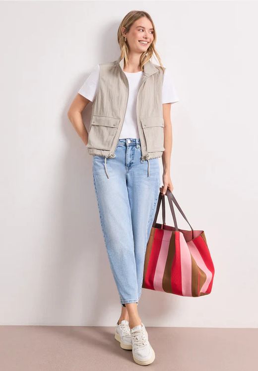Chaleco con cremallera & bolsillos Street One Sand