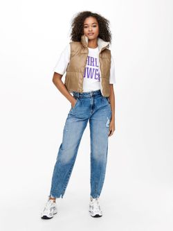 Chaleco corto alcochado reversible Only Silver Mink