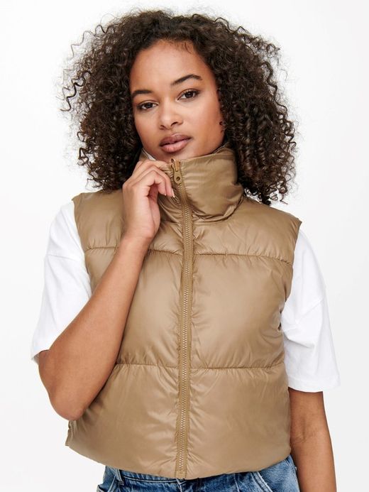 Chaleco corto alcochado reversible Only Silver Mink