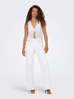 Chaleco de punto calado Jdy Cloud Dancer