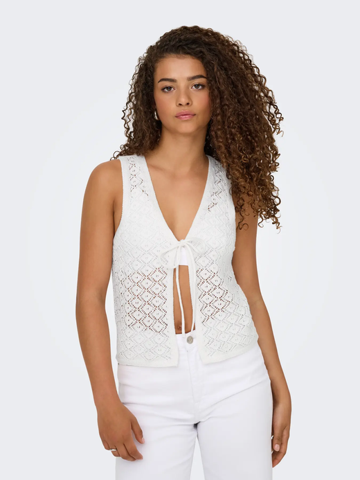 Chaleco de punto calado Jdy Cloud Dancer