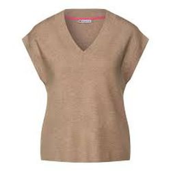 Chaleco de punto con cuello pico Street One Sand