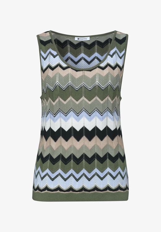 Chaleco de punto con rayas zig zag multicolor Street One Xxxx
