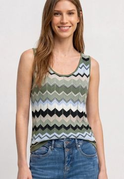 Chaleco de punto con rayas zig zag multicolor Street One Xxxx