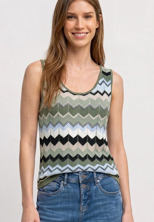Chaleco de punto con rayas zig zag multicolor Street One Xxxx