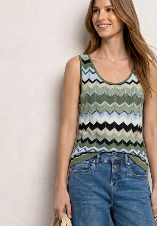 Chaleco de punto con rayas zig zag multicolor Street One Xxxx