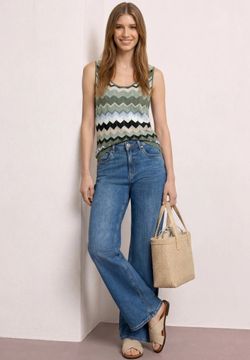Chaleco de punto con rayas zig zag multicolor Street One Xxxx