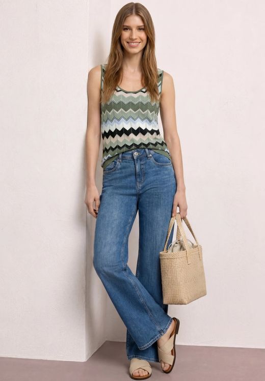 Chaleco de punto con rayas zig zag multicolor Street One Xxxx