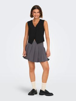 Chaleco de traje en cuello en V Only Black