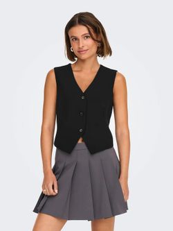 Chaleco de traje en cuello en V Only Black