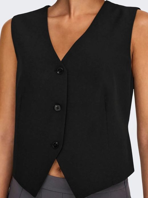 Chaleco de traje en cuello en V Only Black