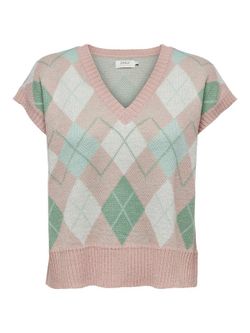 Chaleco rombos multicolor Only Rose Smoke
