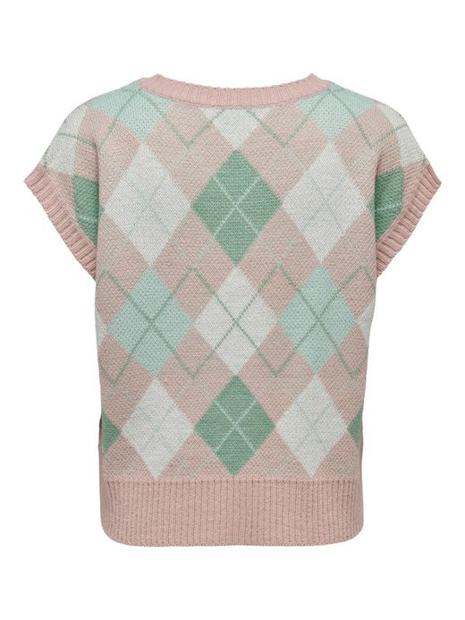 Chaleco rombos multicolor Only Rose Smoke