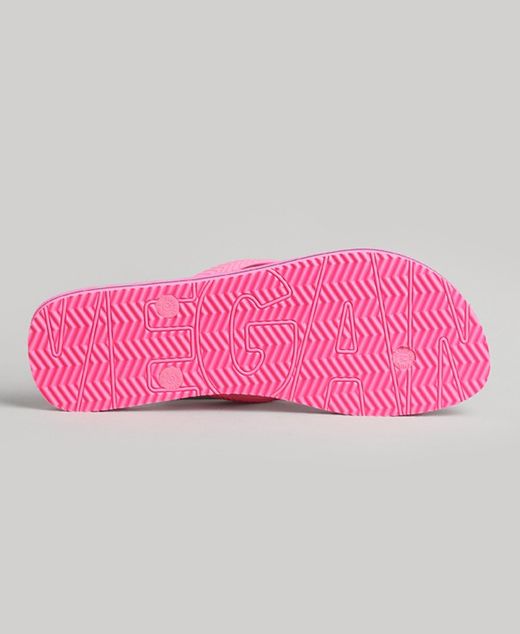Chancla de dedo con letras branding grandes Superdry Fluro Pink Grit
