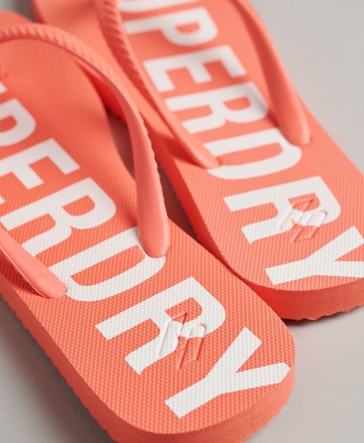 Chancla de dedo con letras branding Superdry Coral