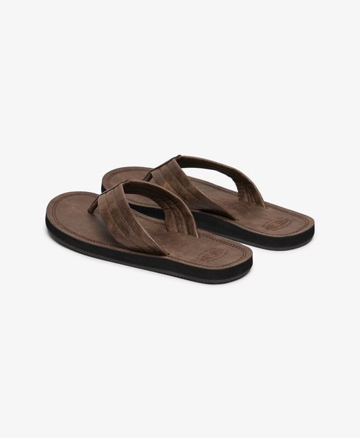 Chancla de dedo polipiel Superdry Brown