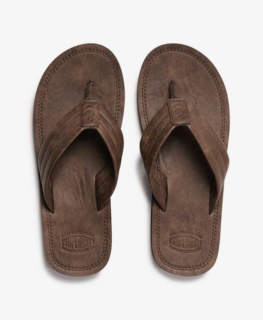 Chancla de dedo polipiel Superdry Brown