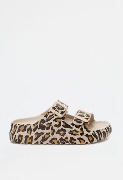 Chancla de pala con estampado animal print Xti Leopard