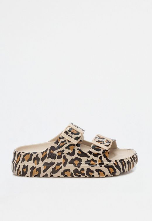Chancla de pala con estampado animal print Xti Leopard