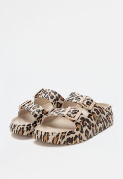 Chancla de pala con estampado animal print Xti Leopard