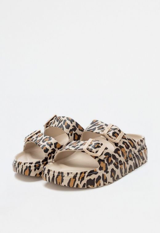 Chancla de pala con estampado animal print Xti Leopard