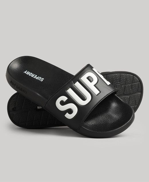 Chancla de pala con letras branding contrastadas Superdry Black 1