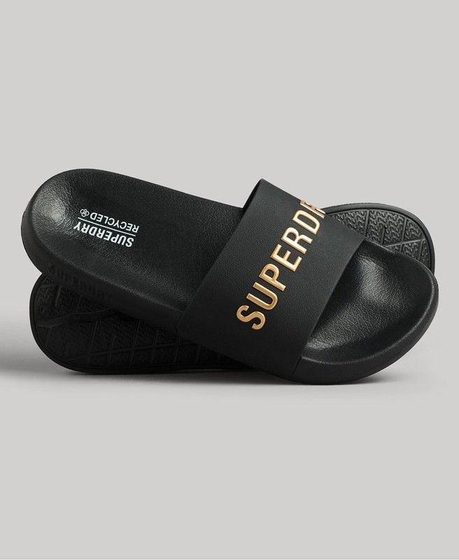 Chancla de pala con letras branding Superdry Black 4XL