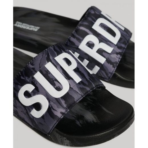 Chancla de pala con letras branding Superdry Dark Grey