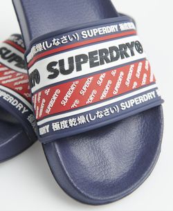Chancla de pala con letras branding vintage Superdry Dark Navy