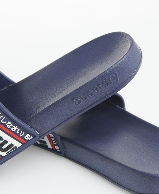 Chancla de pala con letras branding vintage Superdry Dark Navy