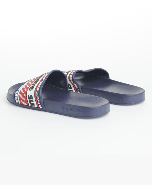 Chancla de pala con letras branding vintage Superdry Dark Navy